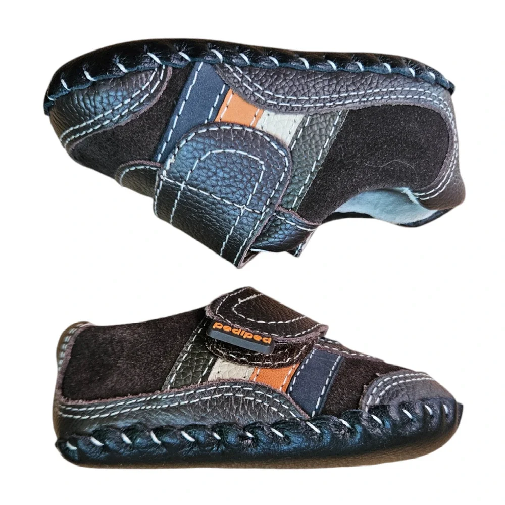 Pediped Originals Leather Christopher Sneakers Infant Size 0-6 Months - Picture 7 of 9